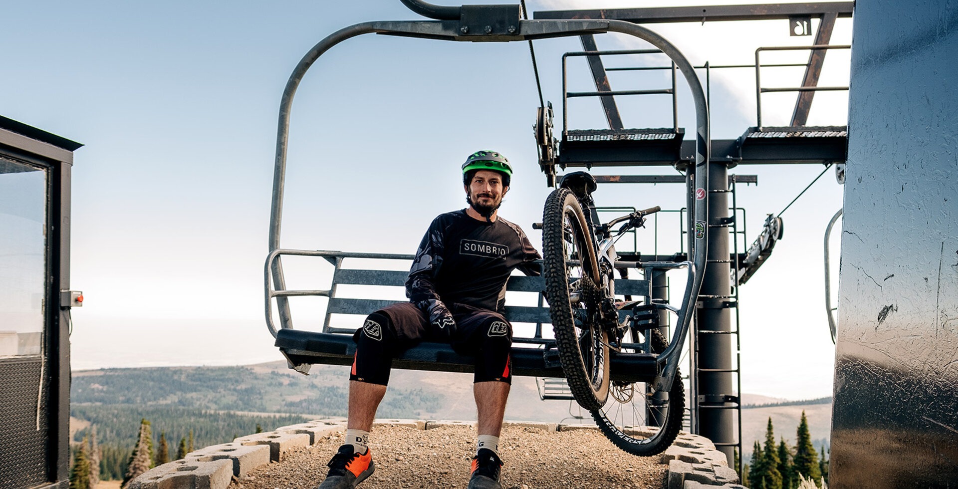 At Pomerelle, the bike park’s chairlift runs on demand, and while word on the trail is that some veterans can unload their bikes without stopping the chair, lead trail builder Michael Westfall takes the safe tack.