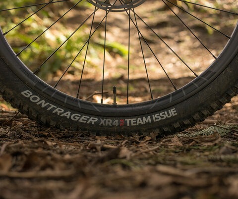 Bontrager's XR4 Team Issue tires are designed for aggressive trail riding, and they perform remarkably well in all conditions.