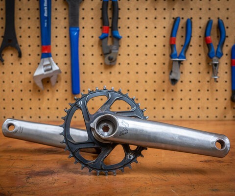 Cranks endure a lot of torque and a lot of ground-smashing, meaning they must be able to withstand a lot—a job which titanium certainly does.